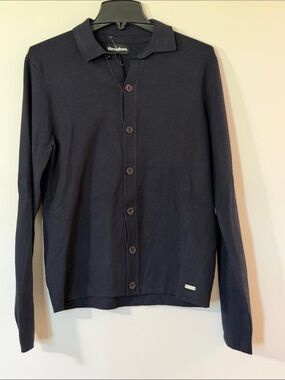 Threadbare Classic Navy Button-Up Cardigan